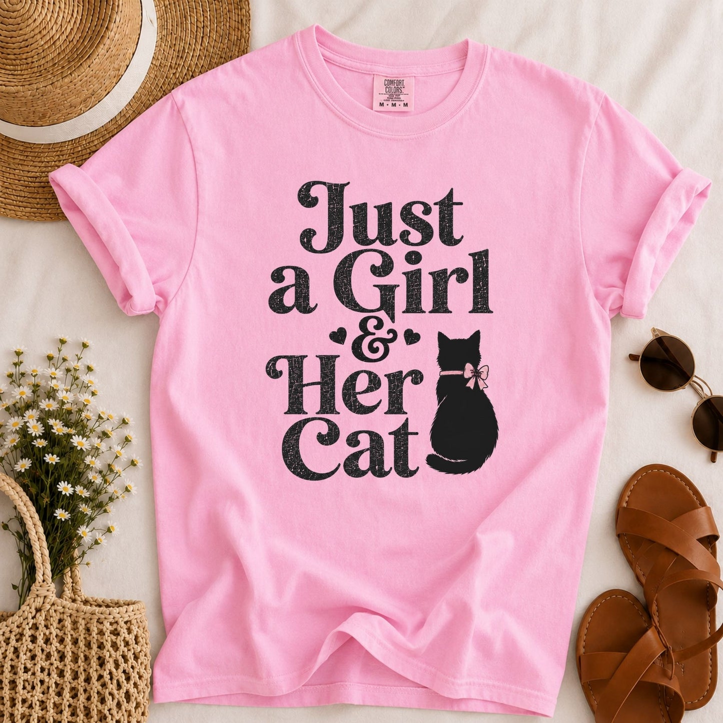 Girl & Her Cat T-shirt