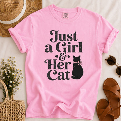 Girl & Her Cat T-shirt