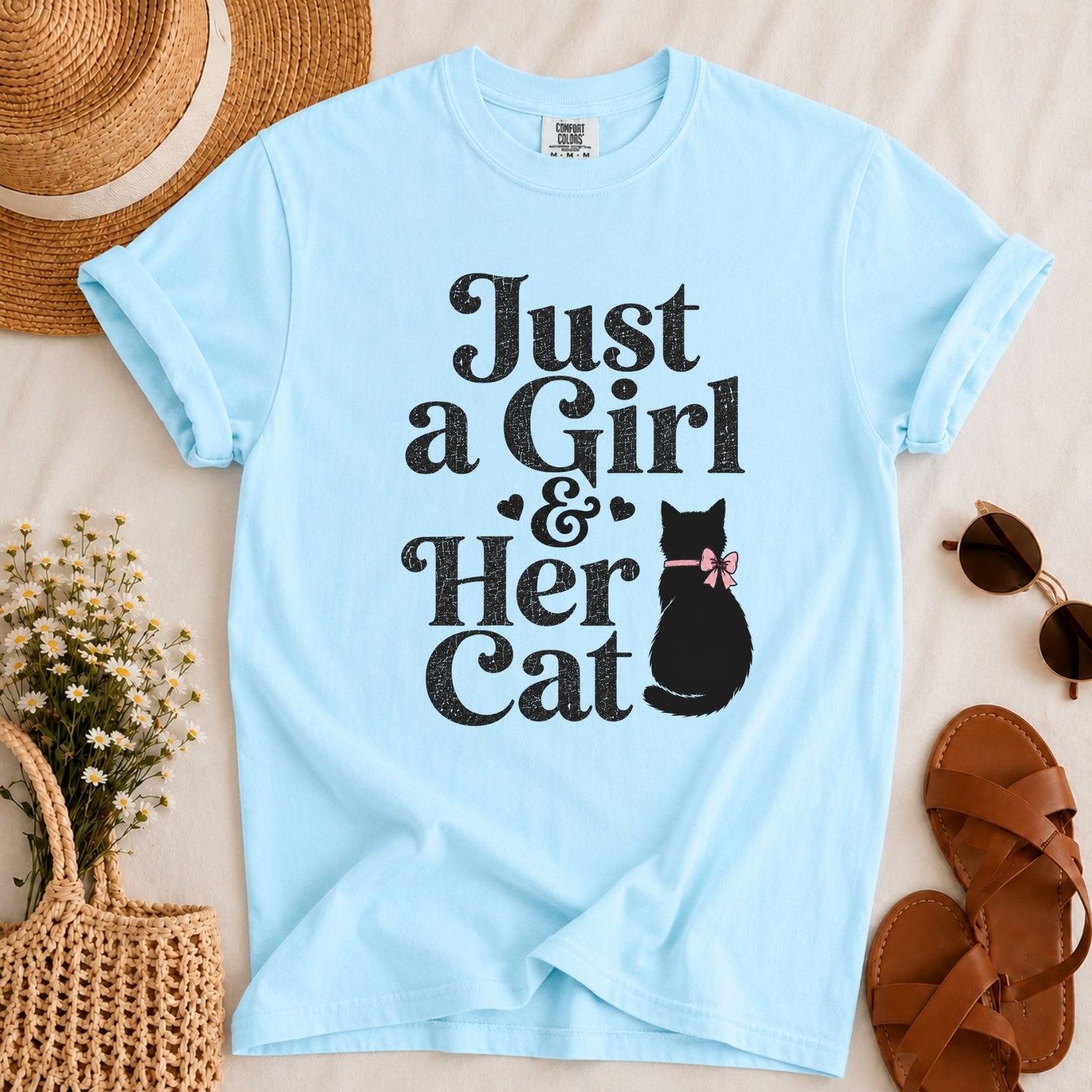 Girl & Her Cat T-shirt