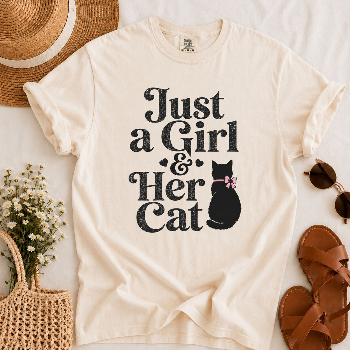Girl & Her Cat T-shirt