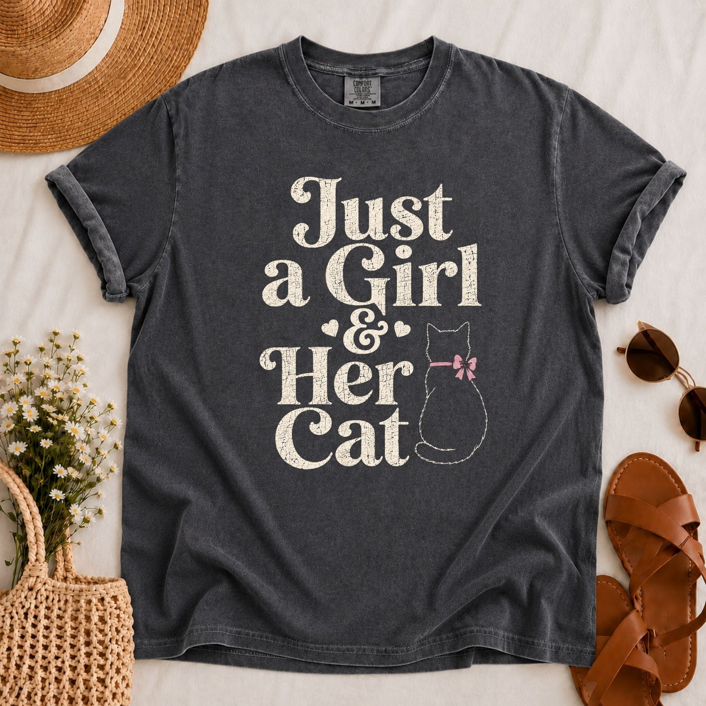 Girl & Her Cat T-shirt