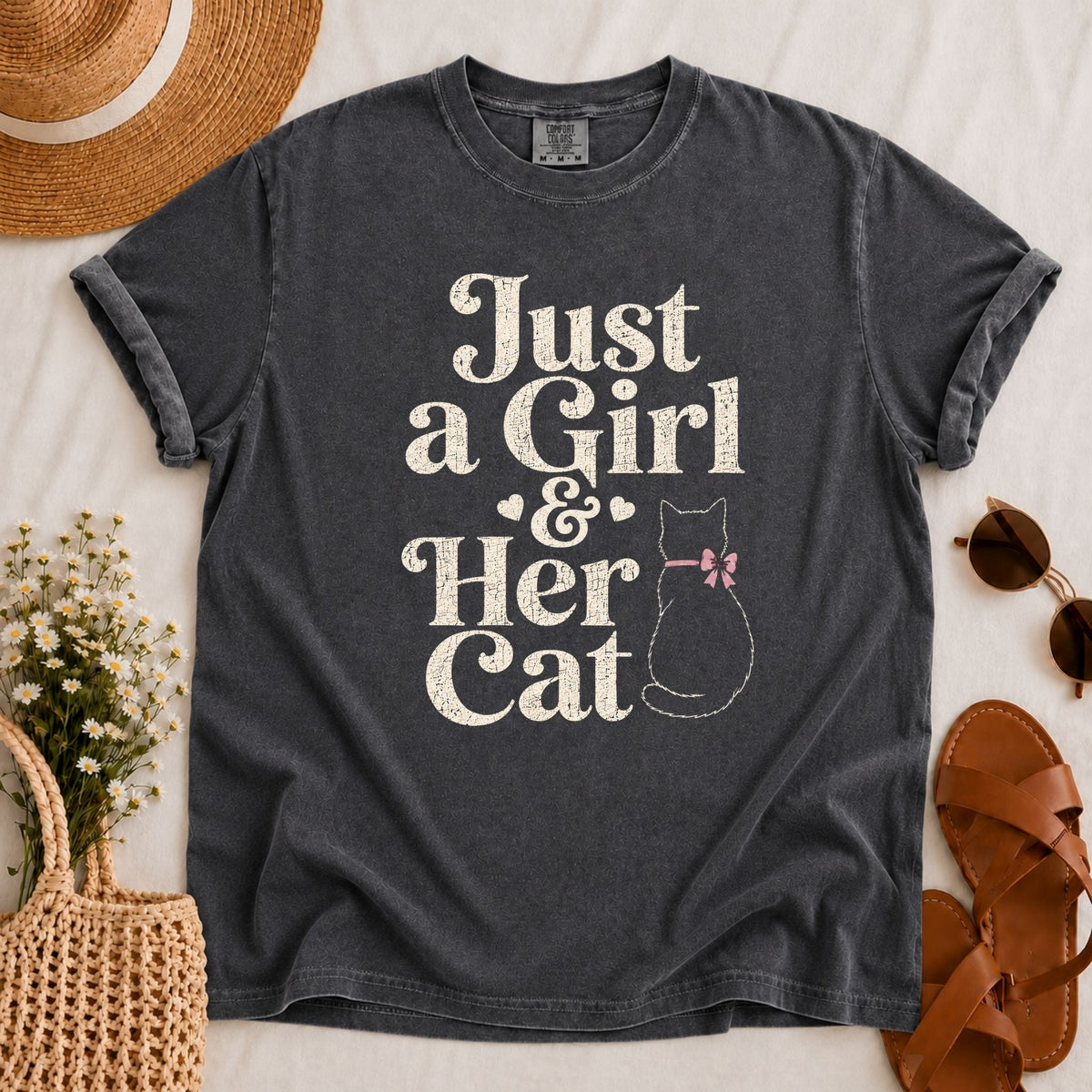 Girl & Her Cat T-shirt